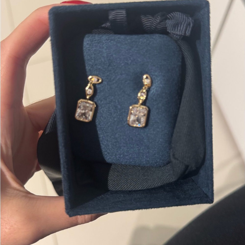 Gold and Silver Dangle Earrings. Eclat hoop earrings